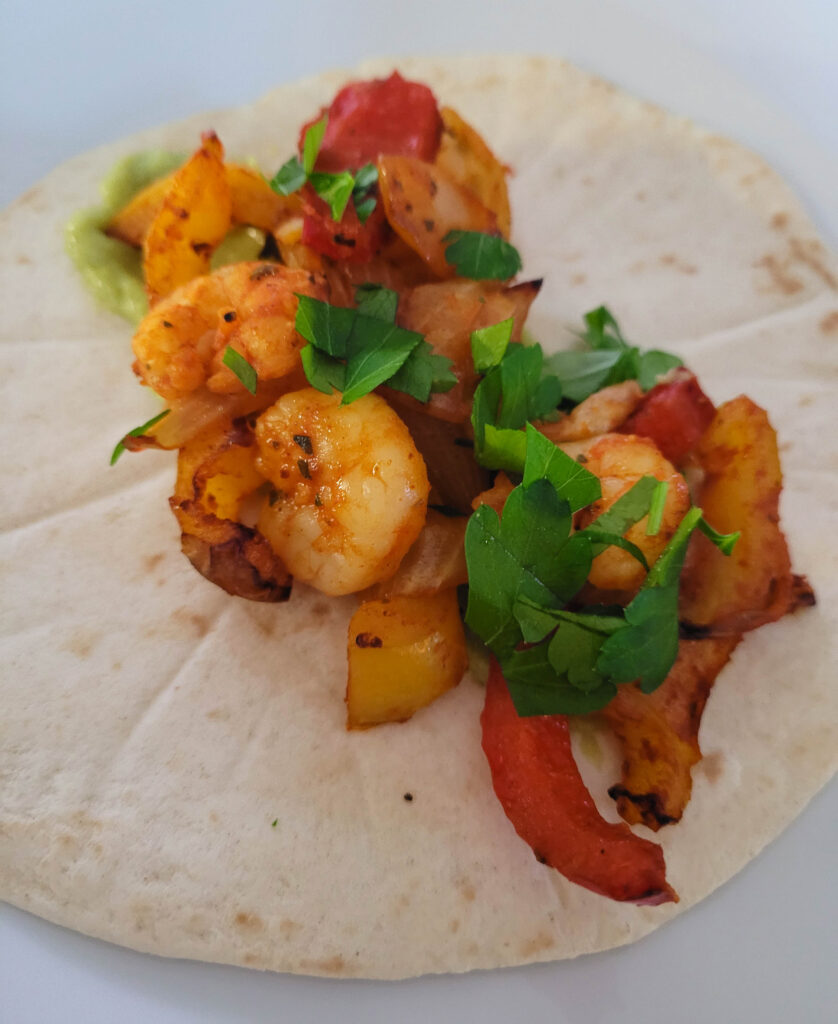 Fajita med rejer