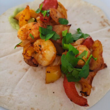 Fajita med rejer