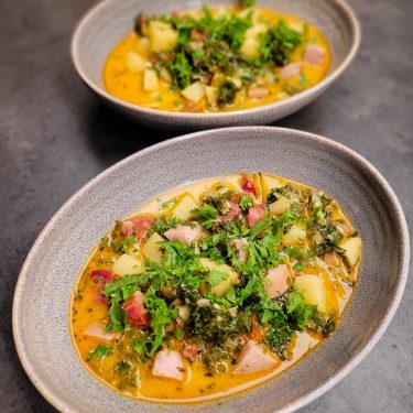 Kartoffelsuppe med chorizo